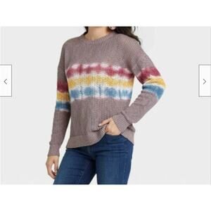 Knox Rose Boho Chic Pullover Sweater - Gray Tie Dye - Size M - NEW!